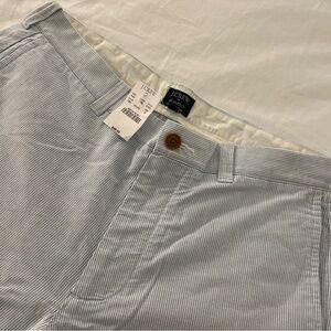 J. Crew Gramercy Men's Cotton Shorts Size 33 Blue And White Stripes Inseam 9”‎
